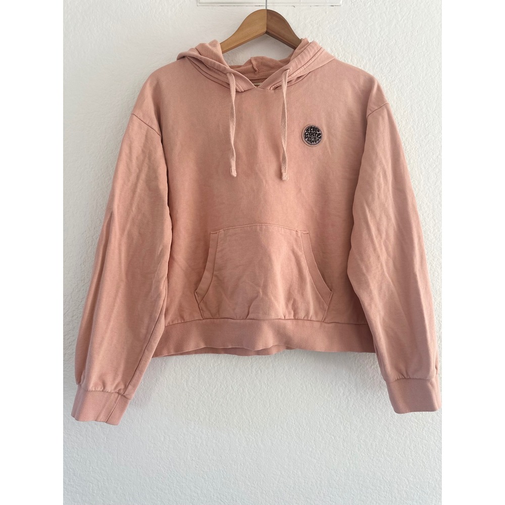Rip Curl Wetsuits Peach Pink Cotton Graphic Hoodie Sweatshirt GFEDF8 Large